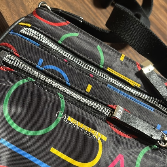 Calvin Klein Black with Multicolor Accents Messenger Bag - Picture 3 of 3